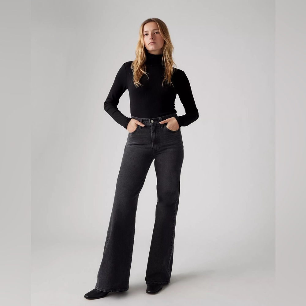 Levi Ribcage Bell Jeans - Black
